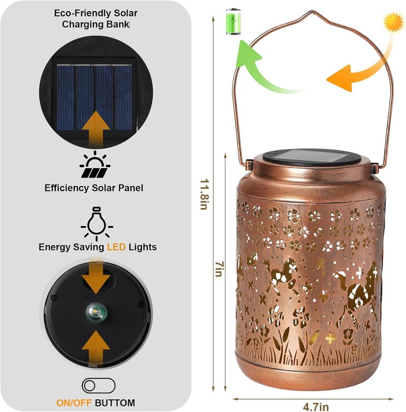 Buwheekoki Horse Solar Lantern Outdoor Horse Decor Garden Decor Waterproof Light Hanging Solar Lights Yard Decor, Christmas Gifts, Gifts for Women, Gifts for Mom, Gifts for Grandma, Horse Gifts - Image 5
